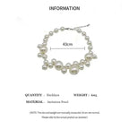 Imitation Pearl Women's Necklace choker featuring large and small near-round simulated pearls in white with adjustable clasp