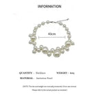 Imitation Pearl Women's Necklace featuring large and small near-round simulated pearls in a trendy choker design, 43cm long