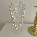 Imitation Pearl Women's Necklace featuring large white simulated pearls with silver-tone chain links and adjustable clasp