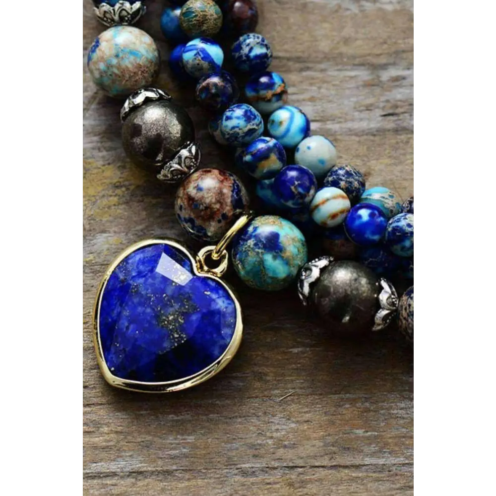 Imperial stone heart lapis lazuli bracelet in exclusive luxury fashion $21 1-piece lapis lazuli, imperial stone care