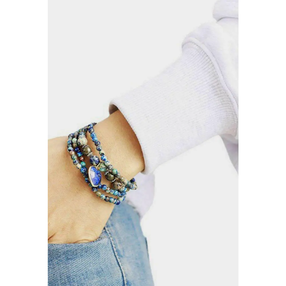 Imperial stone heart lapis lazuli bracelet in exclusive luxury fashion $21 1-piece lapis lazuli, imperial stone care