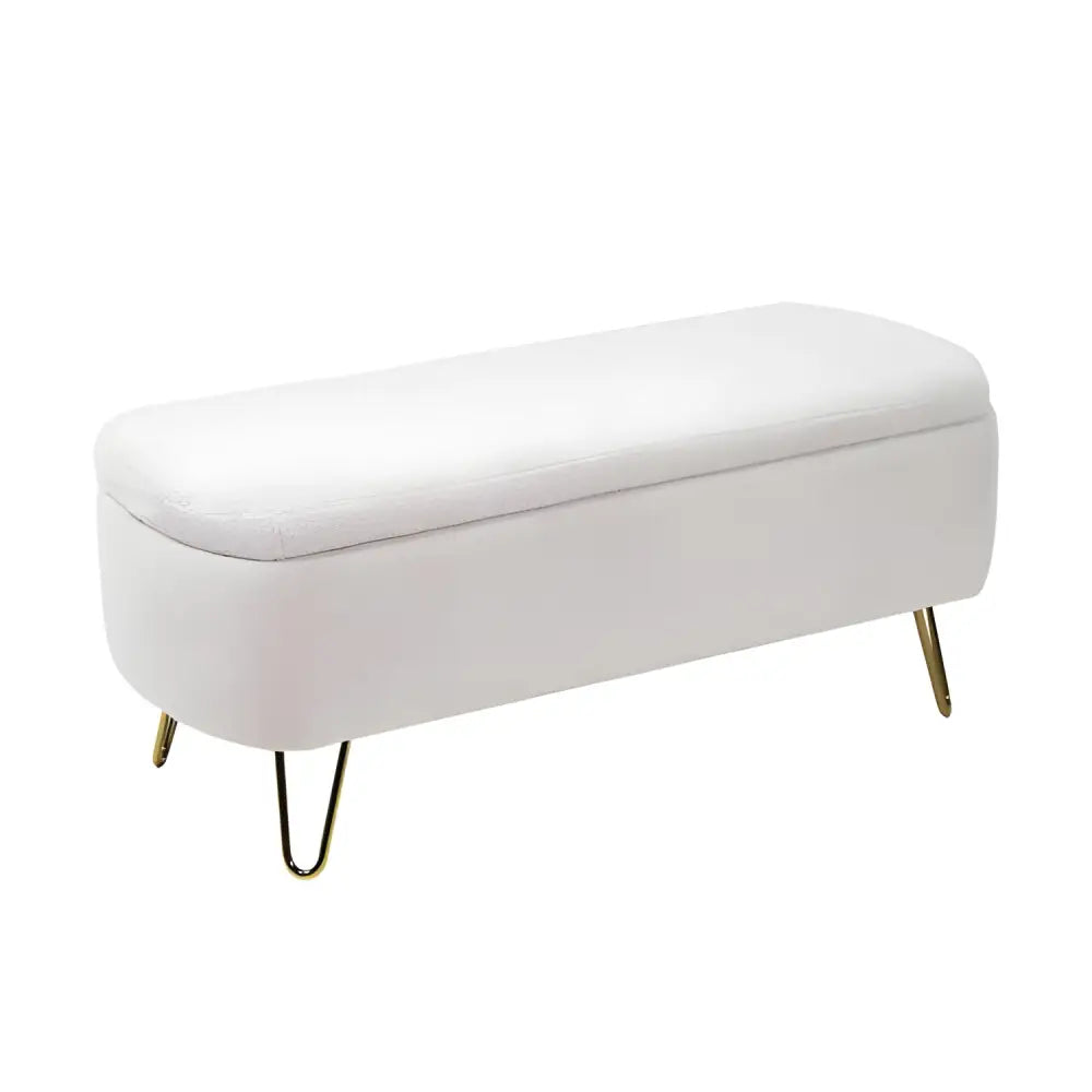 Ivory white storage ottoman bench redefines luxury fashion for woman $249 furniture specification product information