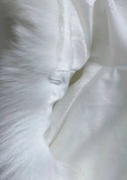 Ivory / White Faux Fur Flower Girl Cape Shawl Stole Coat (Amy Wht01)