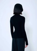 Jean Paul Gaultier Women Rib Sweater With Transparent Panels - Maven Couture IncTops / Tee Shirts