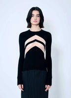 Jean Paul Gaultier Women Rib Sweater With Transparent Panels - Maven Couture IncTops / Tee Shirts
