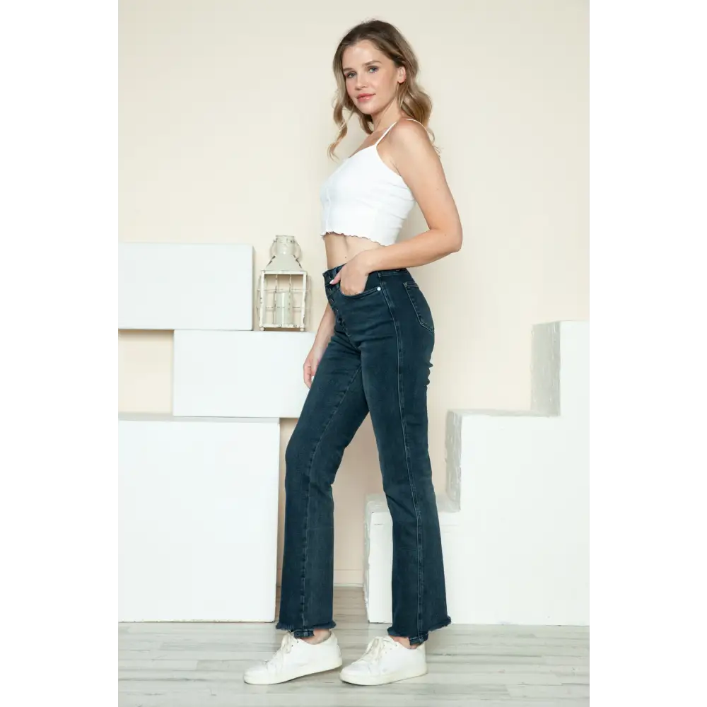 Discover luxury fashion for women with judy blue designer jeans $55.99 the button fly hem revitalizes straight jeans,