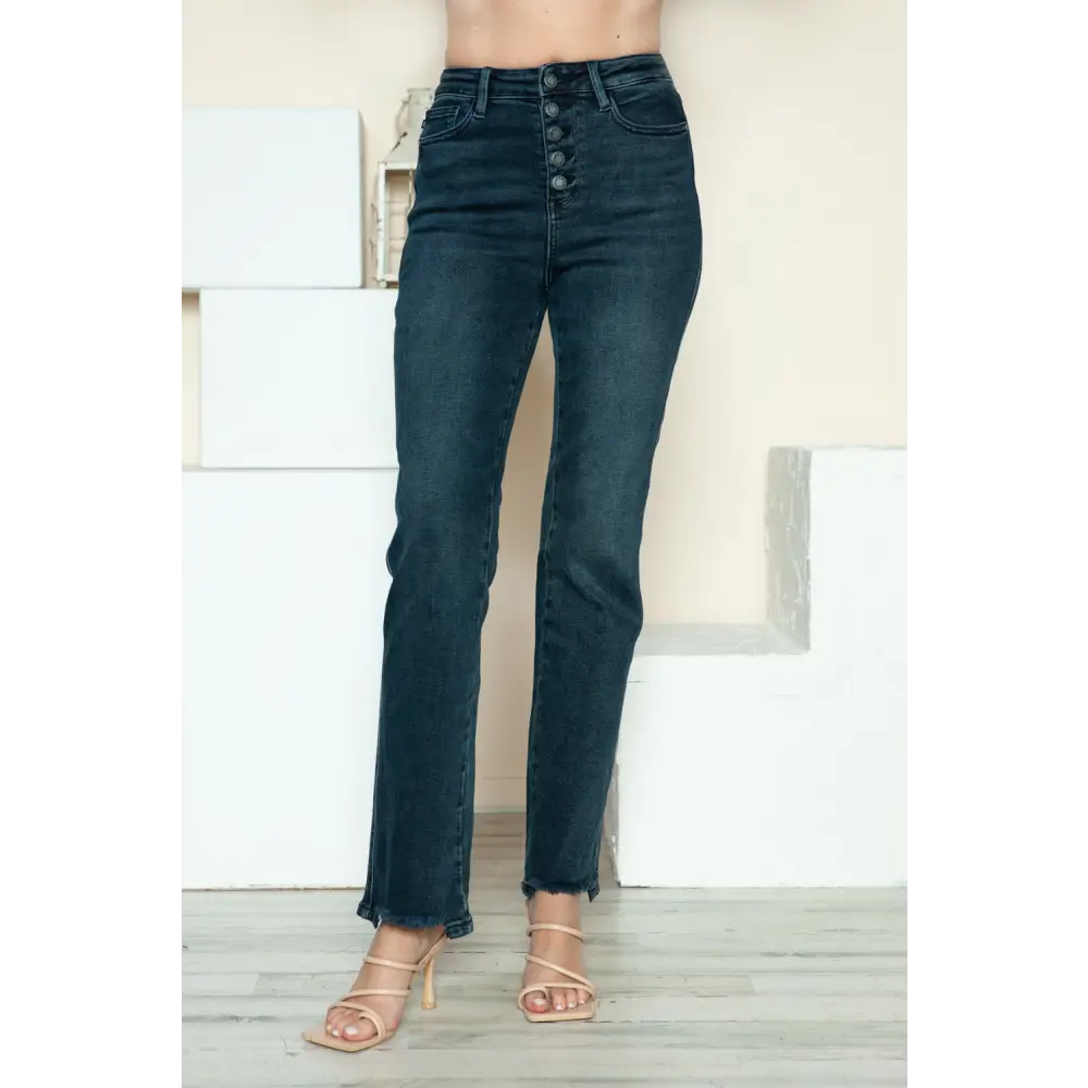 Discover luxury fashion for women with judy blue designer jeans $55.99 the button fly hem revitalizes straight jeans,