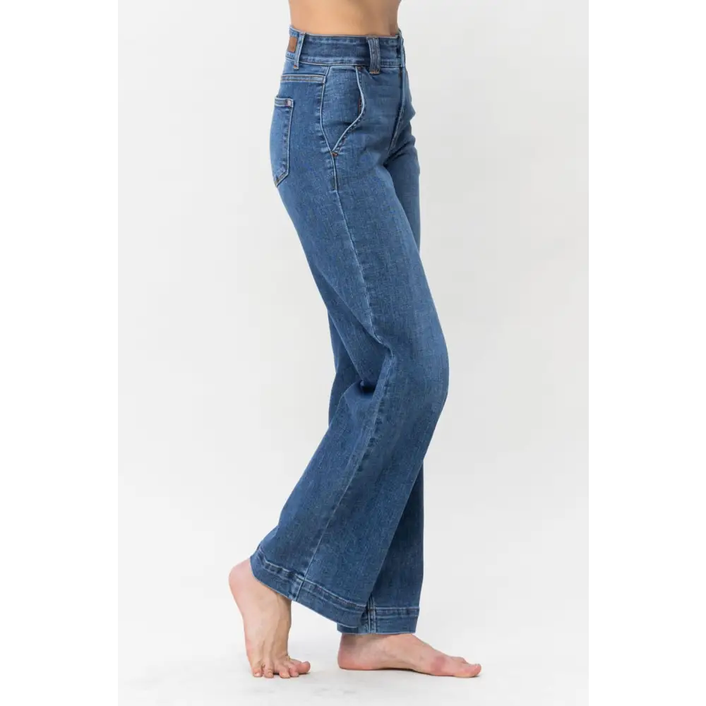 Chic judy blue double button wide leg jeans for luxury fashion for women $61.99 introducing the high rise double button