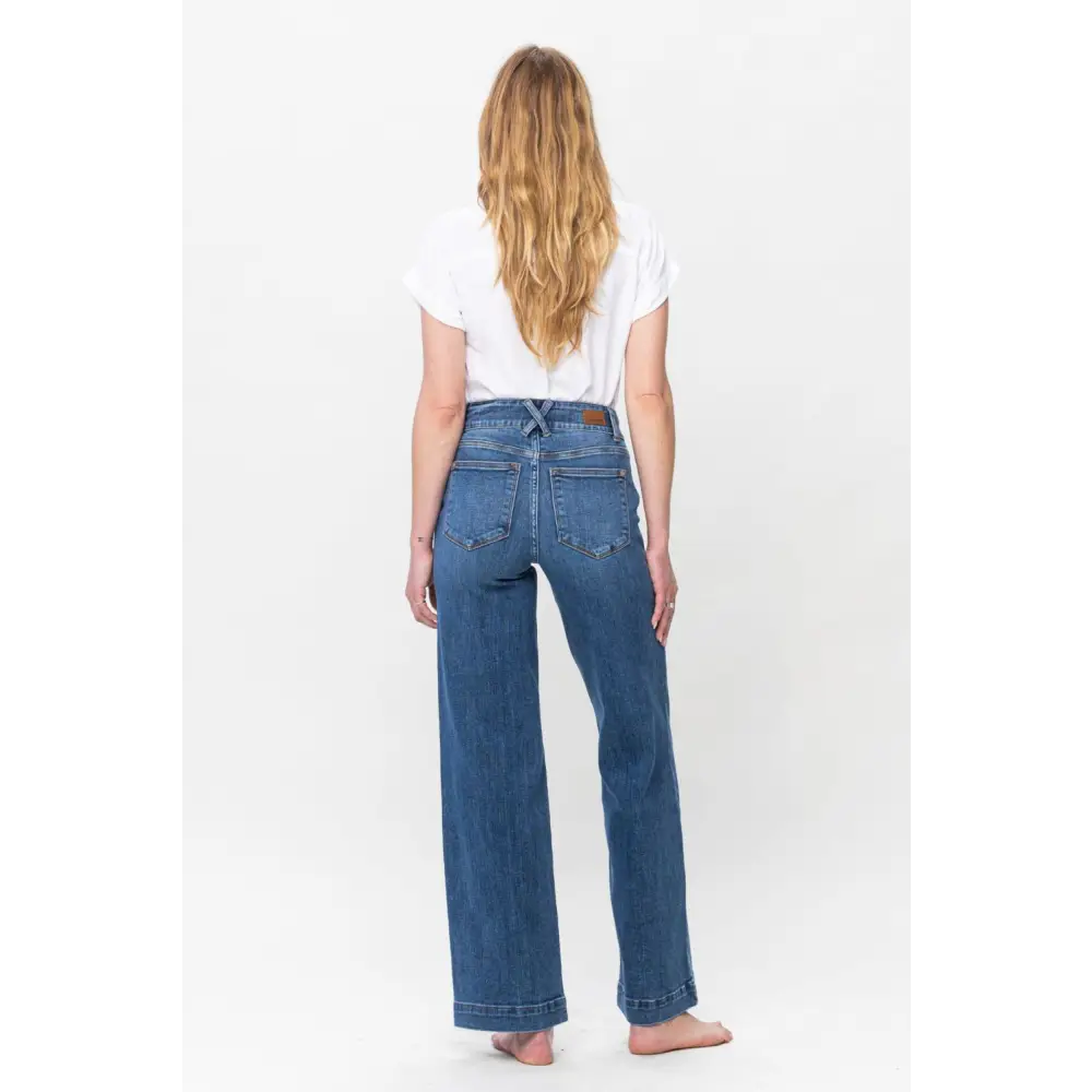 Chic judy blue double button wide leg jeans for luxury fashion for women $61.99 introducing the high rise double button