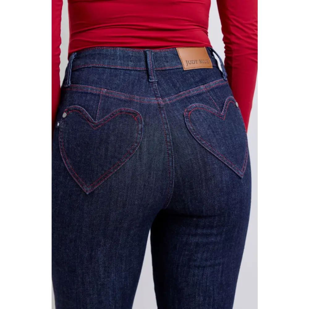 Discover judy blue luxury fashion for women with chic heart shaped jeans $52.99 high rise heart-shaped back pockets