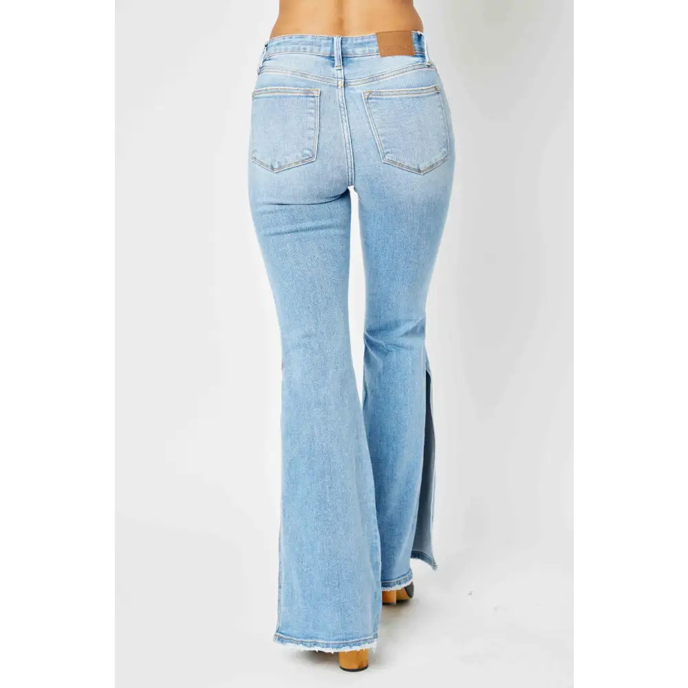 Elevate your wardrobe with judy blue luxury fashion mid rise flare jeans $62.99 experience the ultimate in luxury