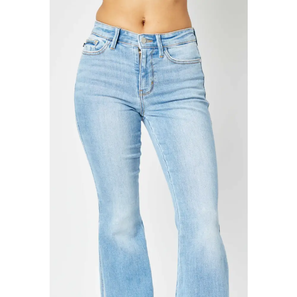 Elevate your wardrobe with judy blue luxury fashion mid rise flare jeans $62.99 experience the ultimate in luxury