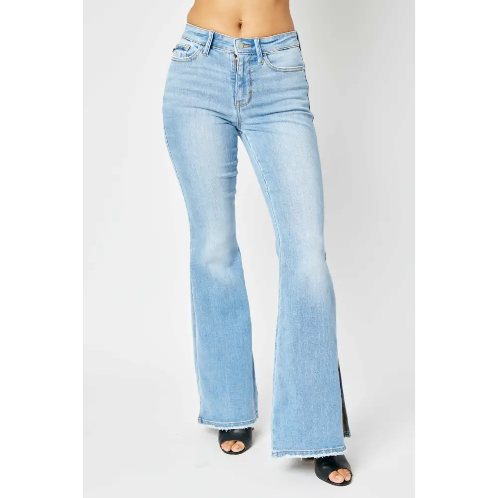 Elevate your wardrobe with judy blue luxury fashion mid rise flare jeans $62.99 experience the ultimate in luxury