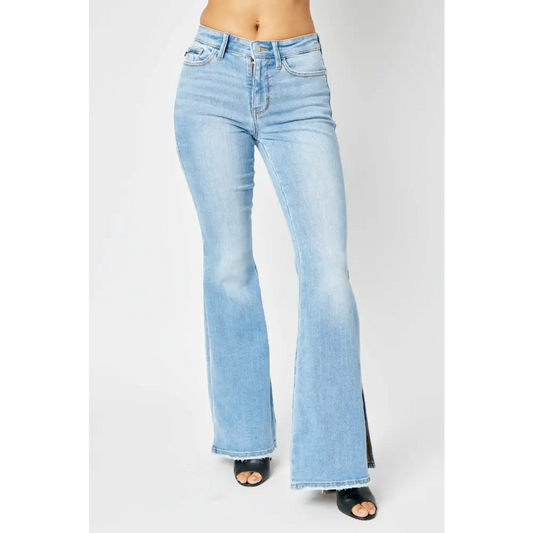 Elevate your wardrobe with judy blue luxury fashion mid rise flare jeans $62.99 experience the ultimate in luxury