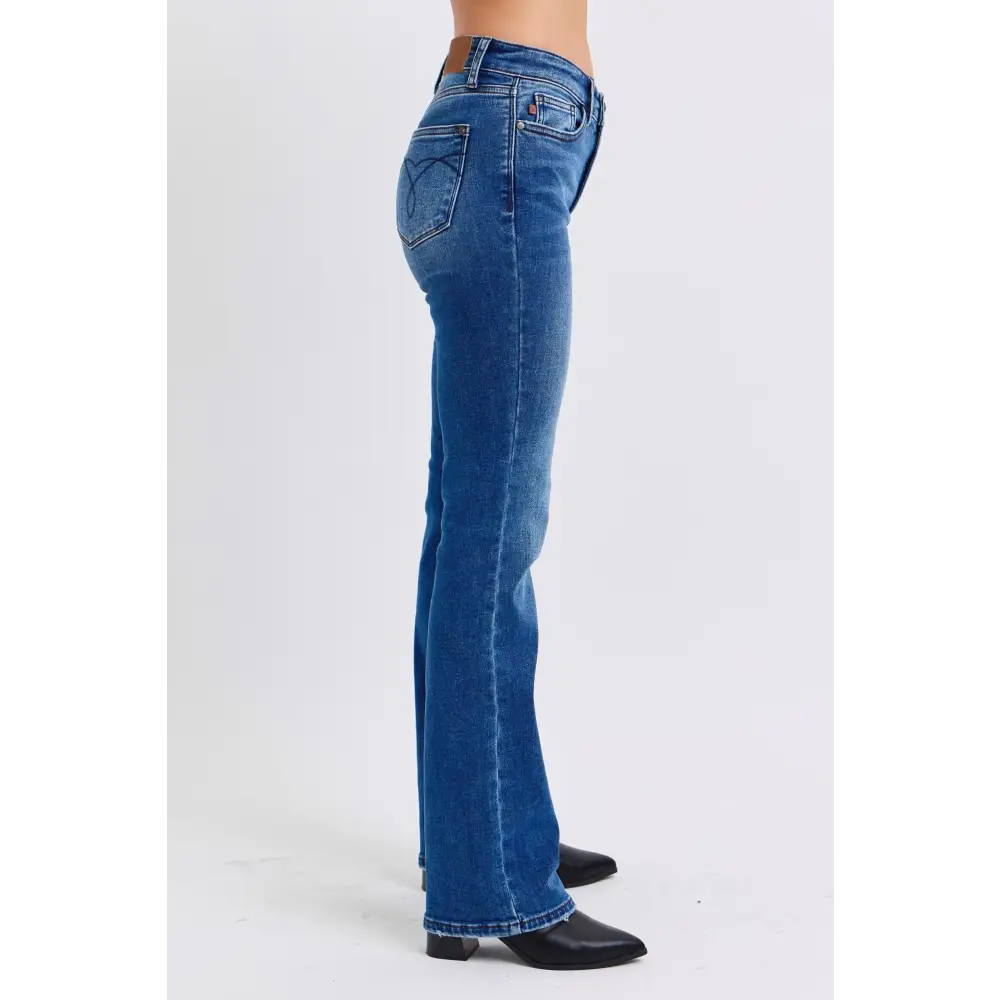 Luxury fashion for women judy blue mid-rise bootcut thermal jeans $57.99 introducing the mid-rise bootcut jeans