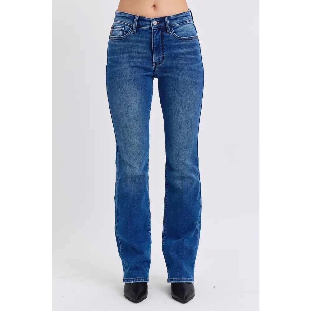 Luxury fashion for women judy blue mid-rise bootcut thermal jeans $57.99 introducing the mid-rise bootcut jeans