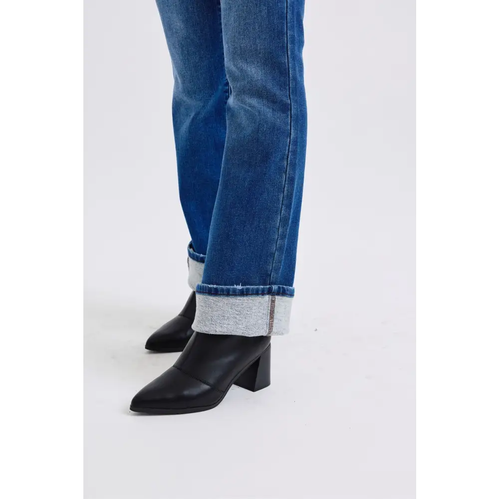 Luxury fashion for women judy blue mid-rise bootcut thermal jeans $57.99 introducing the mid-rise bootcut jeans