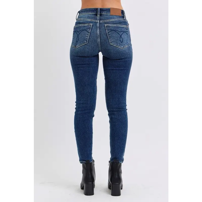 Elevate your wardrobe with judy blue luxury fashion skinny jeans $65.99 mid-rise waist skinny jeans with pockets