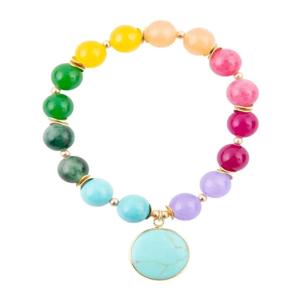 kaleidoscope Multistone Blue Turquoise Charm Bracelet - Maven Couture IncBracelets