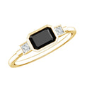Lab Grown Black Diamond Bezel Set Engagement Ring For Women