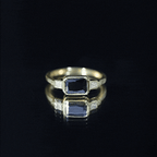 Lab Grown Black Diamond Bezel Set Engagement Ring For Women