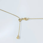Lab Grown Diamond delicate 14K yellow gold adjustable chain with lobster clasp and small heart charm slider