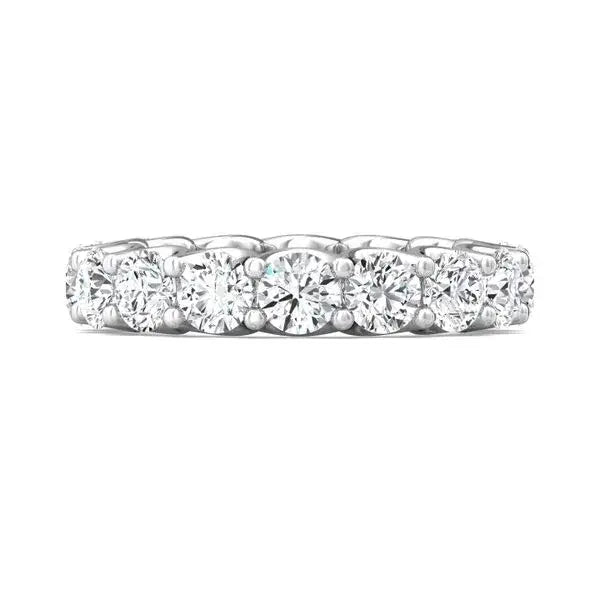 Lab-Grown Diamond eternity band ring in 14K white gold featuring round-cut U-prong set diamonds with G VS clarity