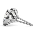 Lab grown diamond round brilliant stud earring in sleek 14K white gold bezel setting with push-back closure