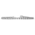 Lab Grown Diamond tennis bracelet with 58 round brilliant stones set in 14k white gold featuring a box clasp and safety latch