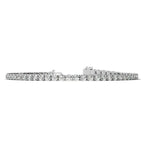 lab-grown diamond tennis bracelet in 14K white gold featuring a continuous row of round brilliant diamonds in four-prong settings