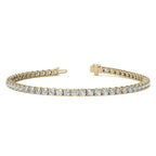 Lab-grown diamond tennis bracelet in 14K yellow gold with round brilliant-cut stones set in secure 4-prong settings