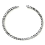 Lab Grown Diamond tennis bracelet in 14kt white gold featuring round brilliant stones with secure box clasp