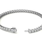 Lab Grown Diamond Tennis Bracelet in 14kt white and yellow gold featuring round brilliant cut diamonds in a linked setting