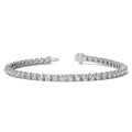 Lab Grown Diamond Tennis Bracelet featuring round brilliant white diamonds set in 14kt white and yellow gold