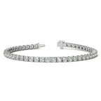 Lab Grown Diamond Tennis Bracelet featuring round brilliant white diamonds set in 14kt white and yellow gold