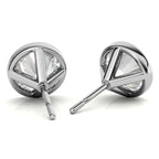 Lab grown diamond stud earrings with round brilliant stones in sleek 14K white gold bezel settings