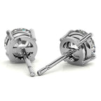 Lab Grown Diamonds 4.00 CTW round brilliant cut stud earrings set in 14K white gold with push-back closures