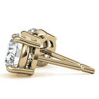 Lab Grown Diamonds 4.00 CTW round brilliant-cut studs set in 14K yellow gold with push-back closures