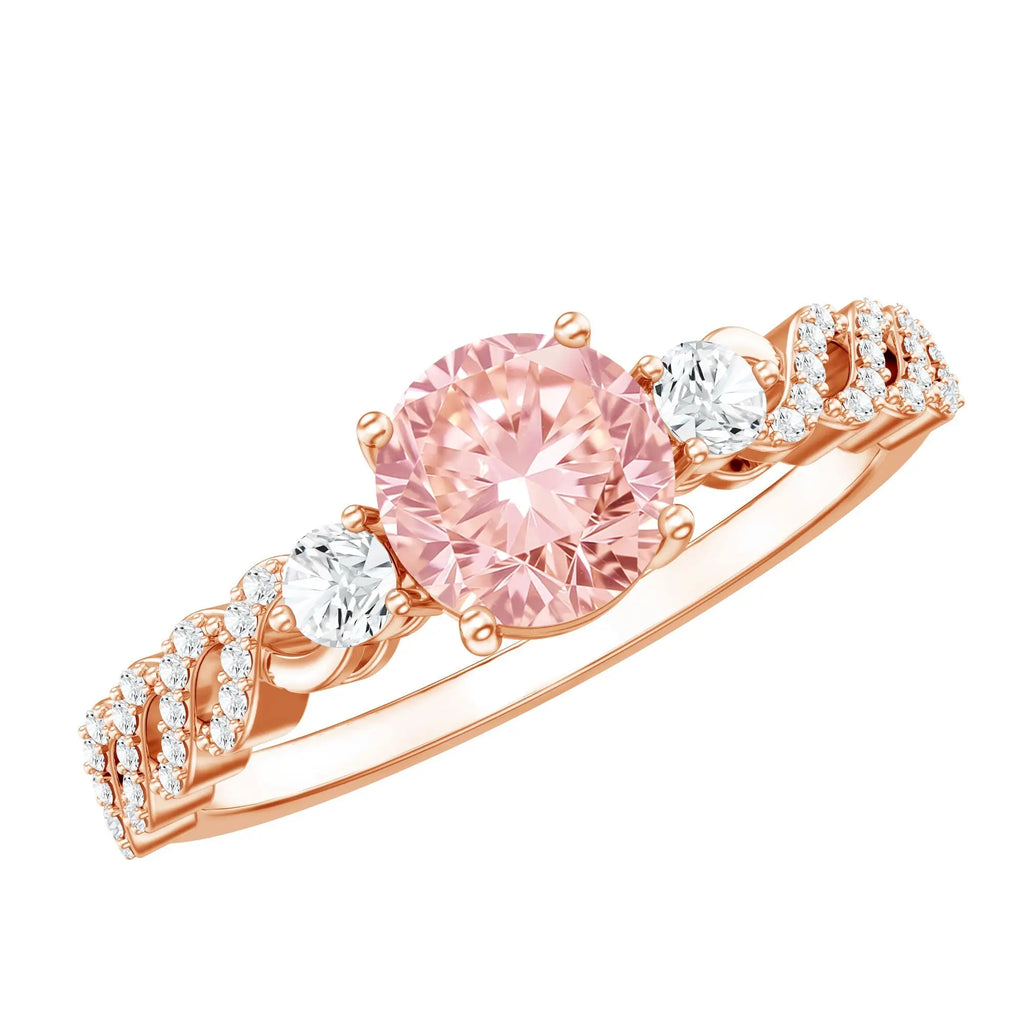 Lab Grown Fancy Pink Diamond Engagement Ring with IGI Certificate