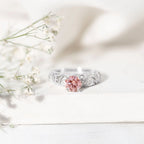 Lab Grown Pink Diamond Vintage Inspired Engagement Ring IGI Certified