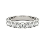 Lab Grown Round Diamond half eternity ring with 13 round brilliant stones set in polished 14K white gold band
