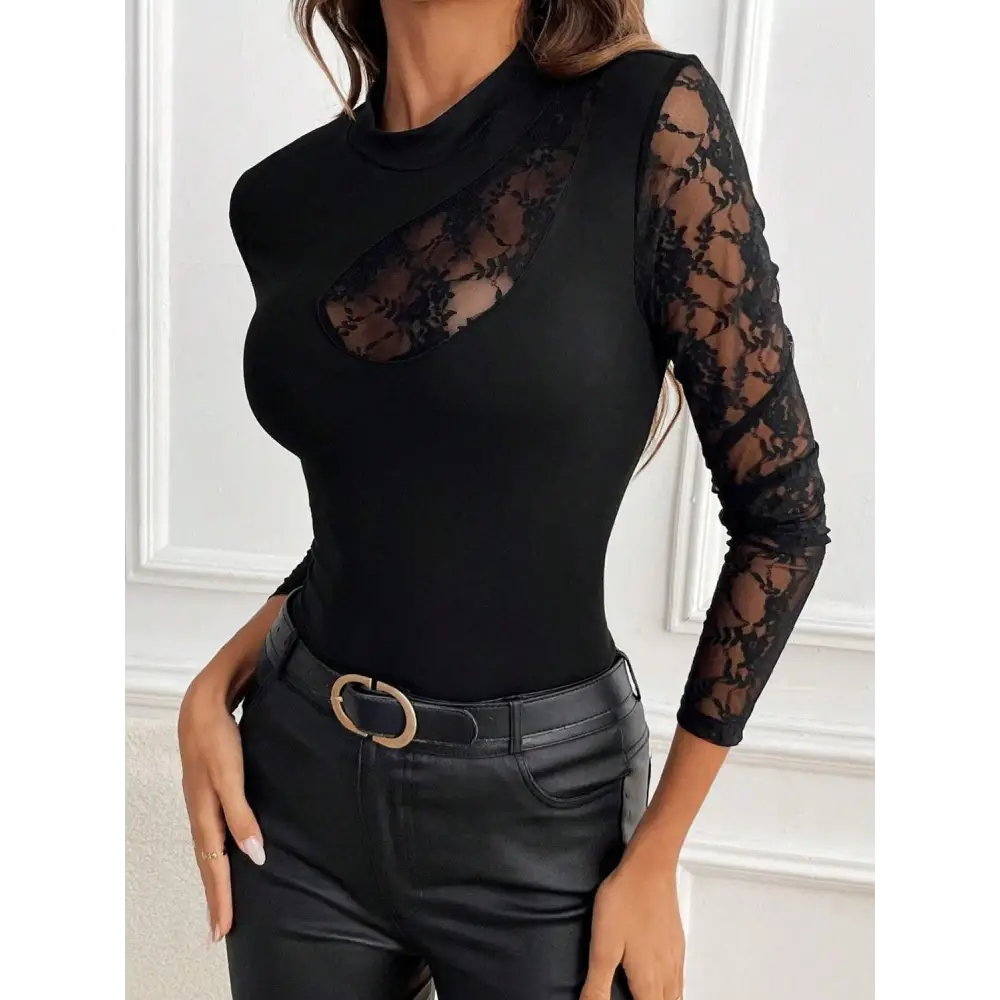 Exquisite lace patchwork top redefining luxury fashion for women $22.99 embrace a charming aesthetic with this basic