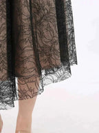 Lace Square Neck Midi Dress