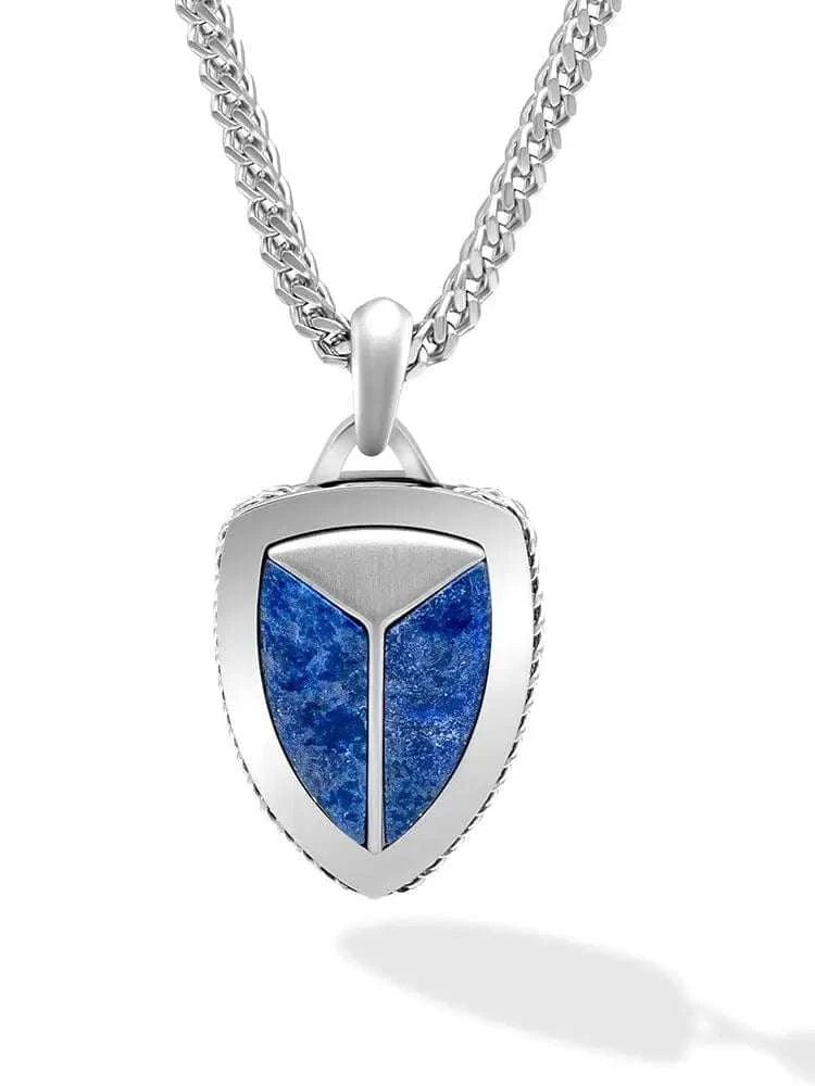 Lapis Lazuli Shield Pendant Necklace - Maven Couture IncShield Pendant