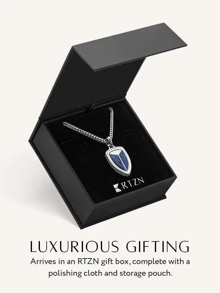 Lapis Lazuli Shield Pendant Necklace - Maven Couture IncShield Pendant