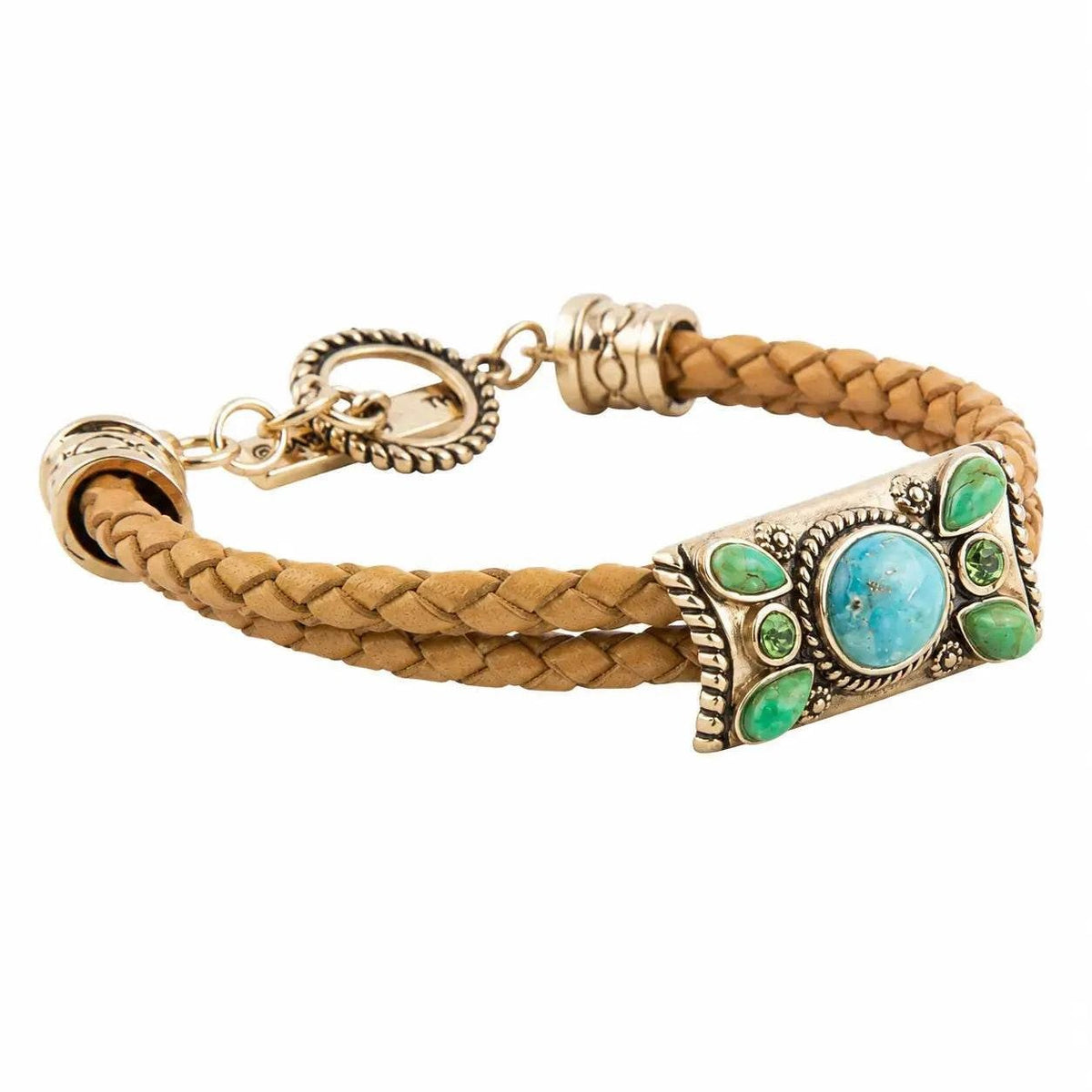 Legacy Lime Green and Blue Turquoise Braided Leather Bracelet - Maven Couture IncBracelets