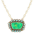 Legacy Lime Green and Blue Turquoise Golden Pendant Necklace - Maven Couture IncNecklaces