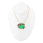 Legacy Lime Green and Blue Turquoise Golden Pendant Necklace - Maven Couture IncNecklaces