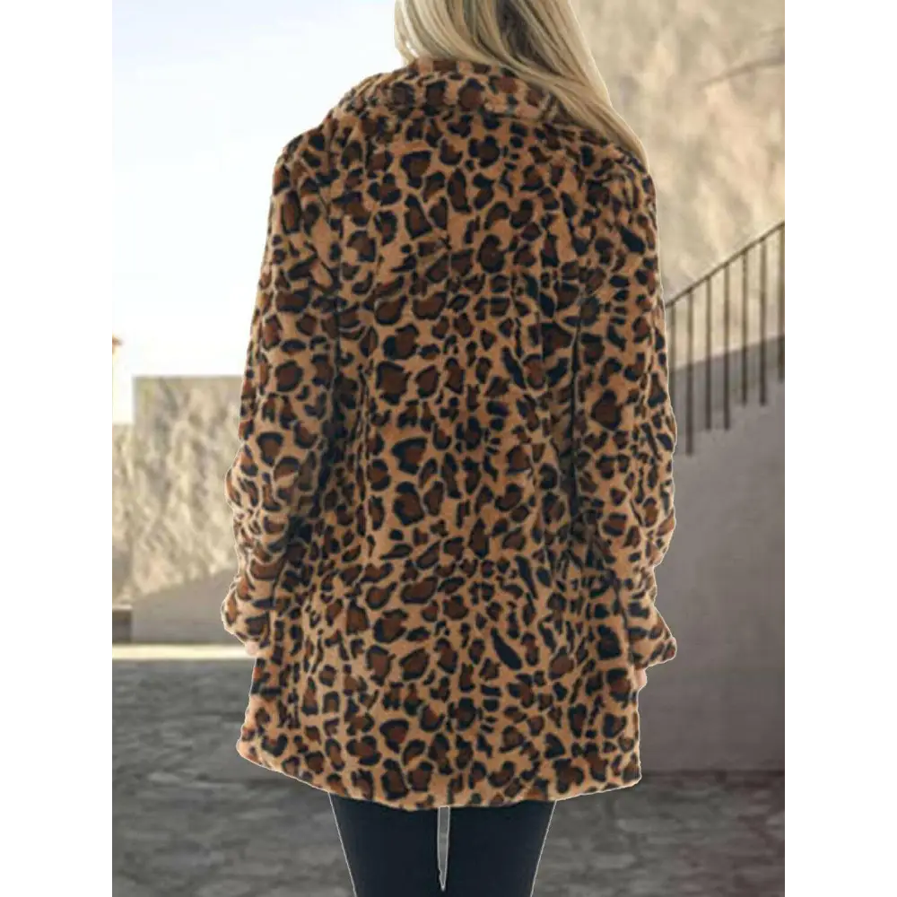 Chic leopard collared neck coat in timeless luxury fashion for women $36 a chic basic style that effortlessly blends