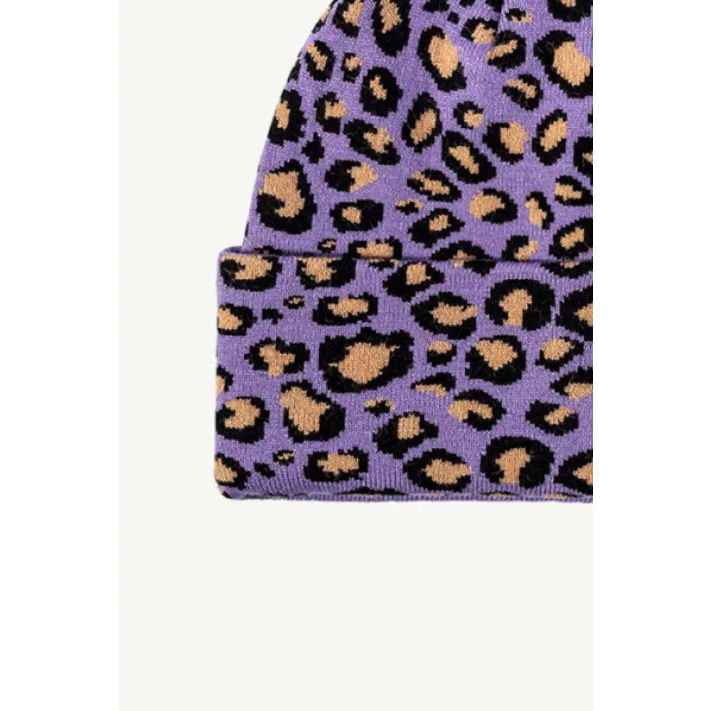 Chic leopard pattern cuffed beanie in luxury fashion for women $13.99 picture flat lay beanie pattern leopard 50%